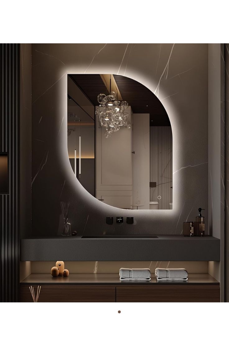 Arco - D-Shape LED Bathroom Mirror
