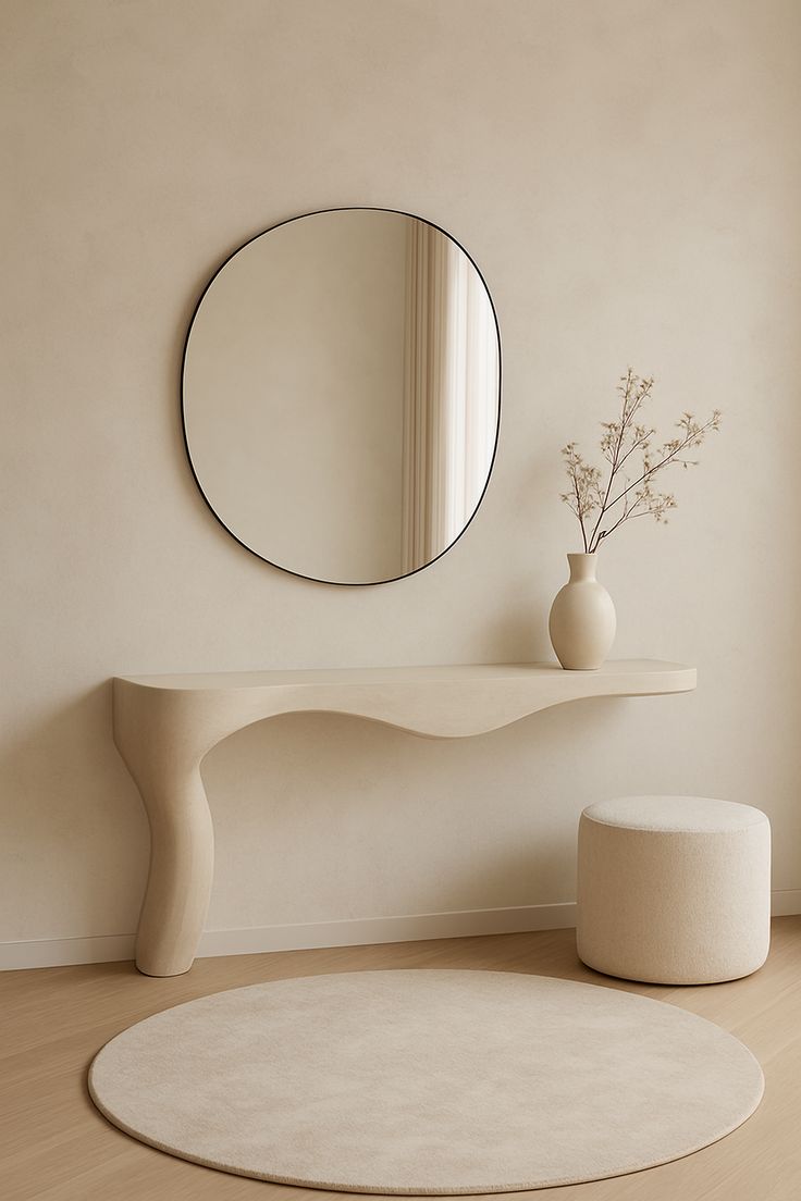 Oval Minimalist Mirror