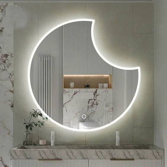Crescent Moon LED Mirror