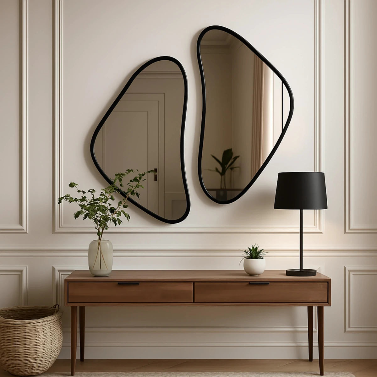 Twin Organic Pebble Mirrors