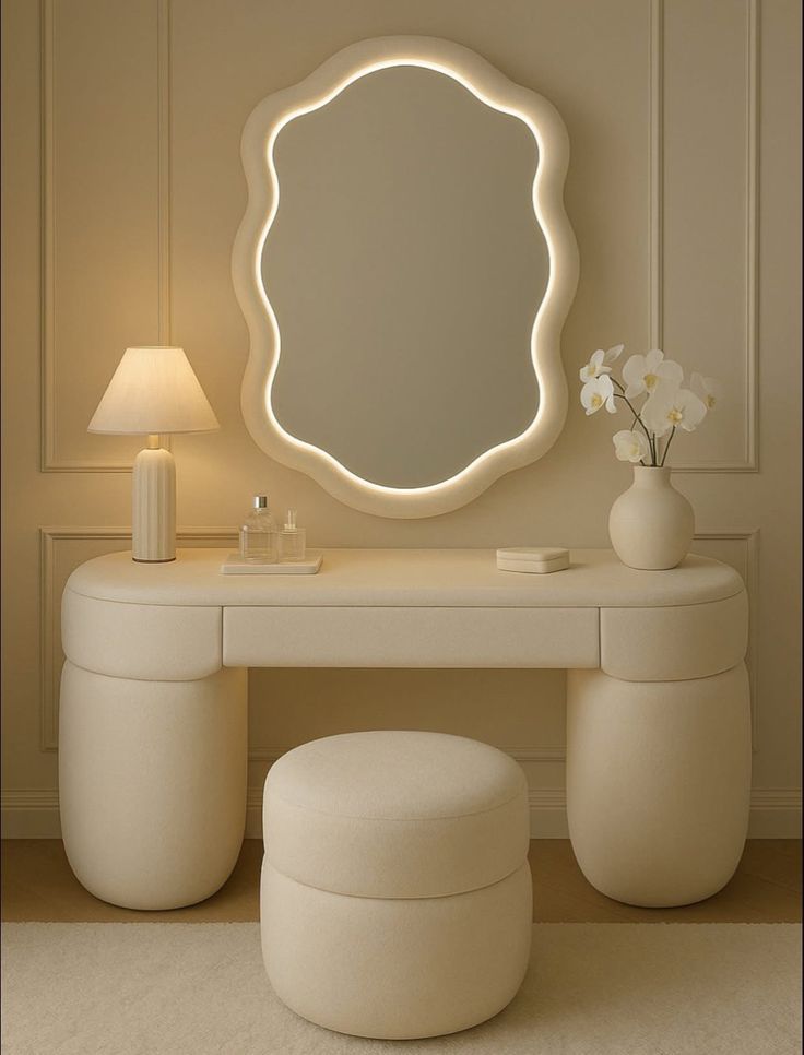 Scalloped Wave Vanity Mirror